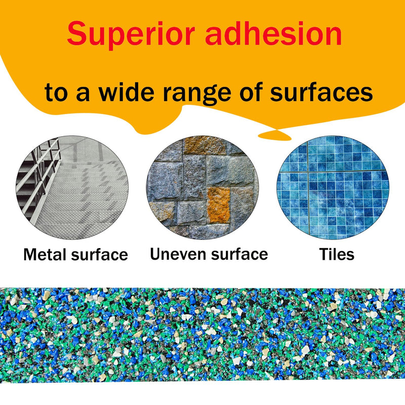 Pool Rubber Grip Tape 2" x 16.5ft - Blue Anti Slip Tape, Step Grips for Pool Sides, Showers, Bathroom,Stairs Outdoor, and Wet Areas 2inches X 16.5feet