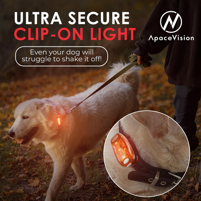 EverLightFX USB Rechargeable LED Safety Light (2 Pack) by Apace - Super Bright Bike Tail Light Works Brilliantly as Running Light for Joggers, Pets, Bicycle Strobe or Rear Clip On Lights Orange