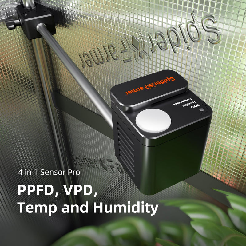 [Australia - AusPower] - Spider Farmer GGS Sensor Pro Kits, 4-in-1 VPD/PPFD/Temp/Humid Sensor with CO2 Sensor, for Indoor Growing Environmental Monitoring Precision Control 