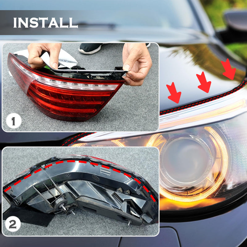 13FT Car Headlight Sealant Butyl Tape,Butyl Rubber Sealant Blocks Dust Water Noise,Universal Butyl Sealant Tape Car Accessories for Car Headlights Taillights Windshield Doors (13Ft x 9mm x 3mm) 13Ft x 9mm x 3mm