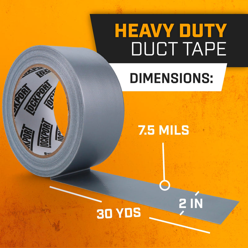 Lockport Grip Tape 2 Rolls 50 Ft x 4 in and Silver Duct Tape 6 Rolls 90 Ft x 2 in Bundle
