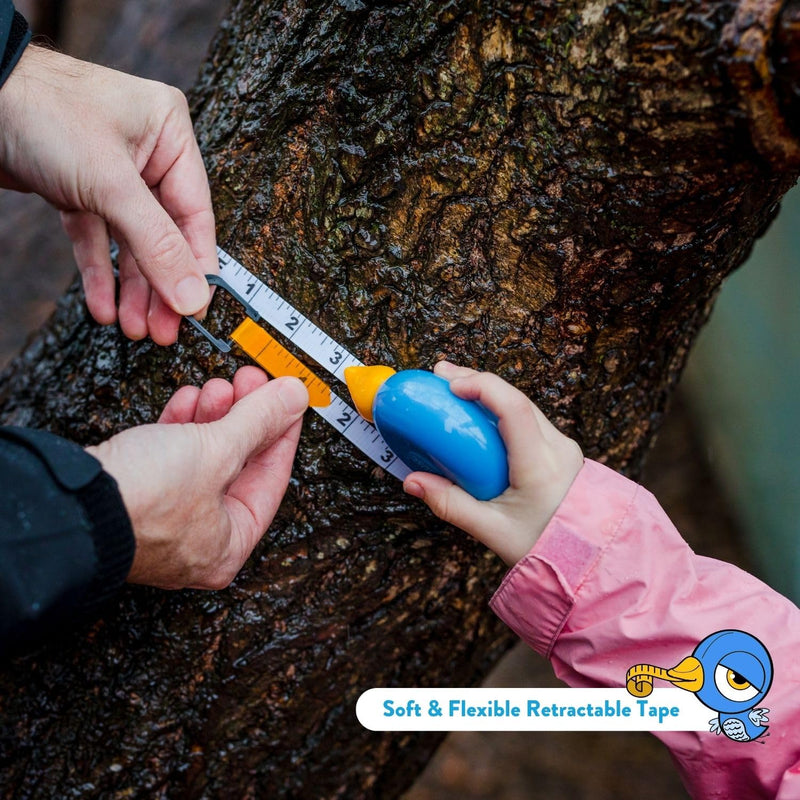 [Australia - AusPower] - 8Ft Animal Shaped Kids Tape Measurer, Fun Level and Protractor Angle Finder, Educational Children's Tools, Small Measuring Tapes for Learning Early Math Skills, Ages 3 and up, Blue Bird 