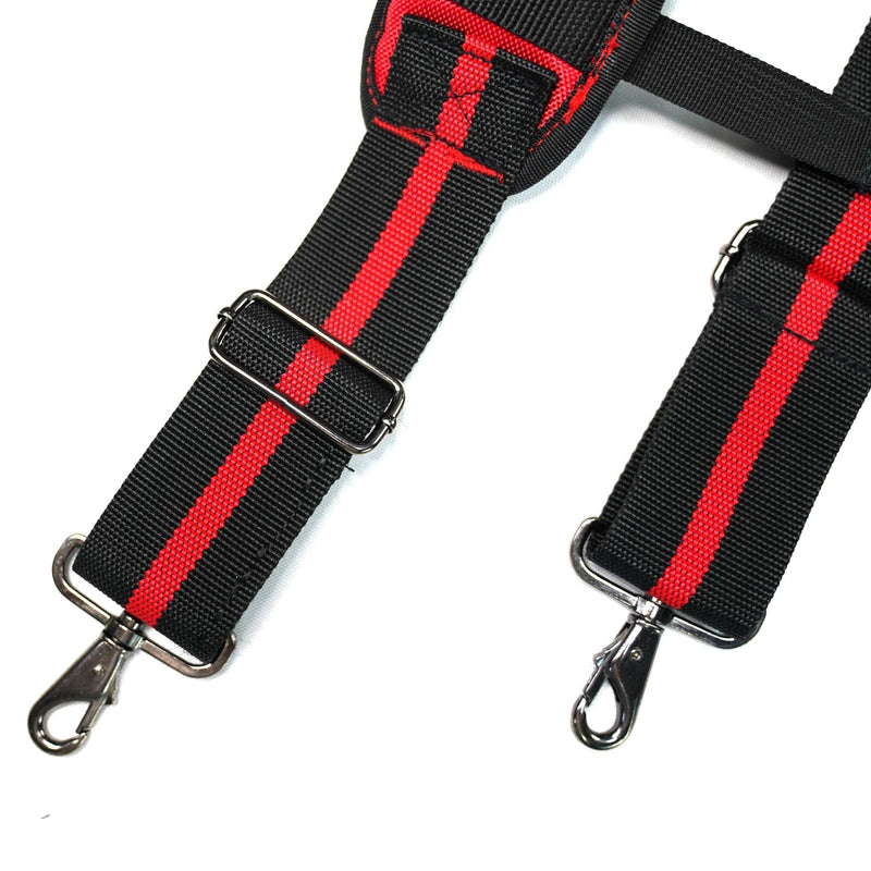 MELOTOUGH Tool Belt Suspenders for Work Belt Suspenders Heavy Duty Padded Suspenders for Electrician/Construction/Farmer Red Color