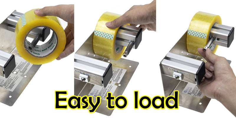 2 inches Desktop Table Top/Wall Mounted Tape and Label Dispenser, Large Desktop Tape Dispenser for 2'' Tape, Stainless Steel Frame with Sucktion Cup Sucker TTD-02