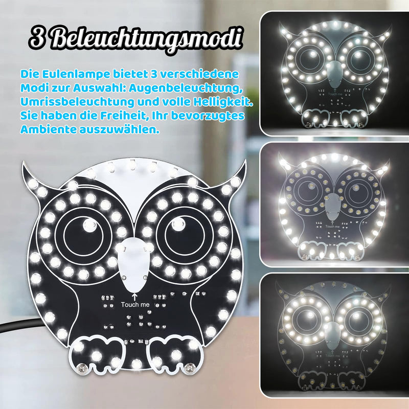 DONGKER Soldering Kit, Owl Shape LED Light Soldering Exercise Kit, DIY Electronic Kits for Beginners, Teaching and Learning Training, DIY Soldering Project LED Lamps Kit with Touch Control, for STEM Fans