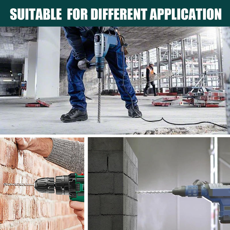 1-1/8 inch x 16 inch (28x410mm) SDS Plus Rotary Hammer Drill Bit, Concrete Drill Bit for Concrete, Brick, Cement and Stone, Length (Length : 410mm / 16 inch, 1-1/8 inch （ 28mm) 1-1/8 inch （ 28mm ) Length : 410mm / 16 inch