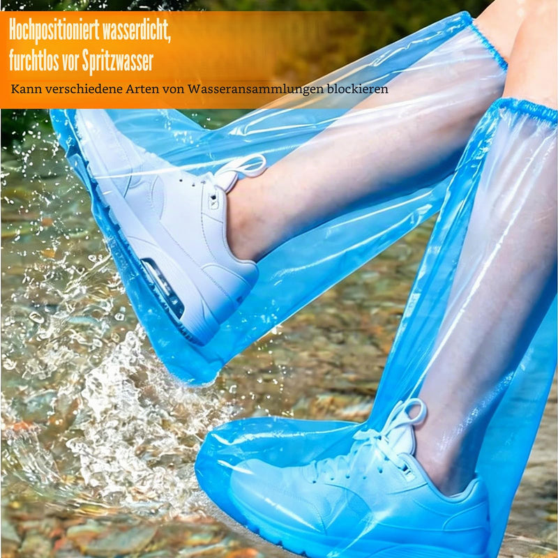 Pack of 40 Disposable Shoe Covers, Waterproof Shoe Covers with Elastic Band, Overshoes, Disposable, Non-Slip, PE Rain Sleeves for Outdoor, Camping, Travel, Blue, 38 x 50 cm