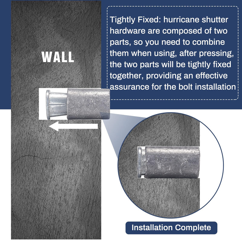 [Australia - AusPower] - Anchors for Concrete 1/4-20 Thread for Hurricane Shutter Concrete Anchors Hurricane Shutter Hardware Wall Anchor Bolts Machine Screw Bolts (25) 25 