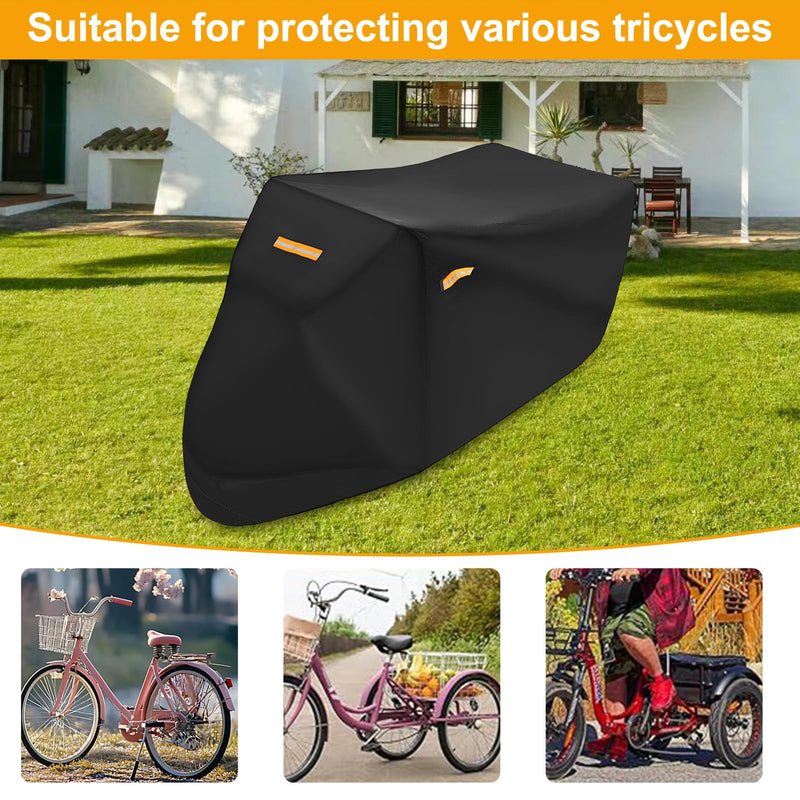 [Australia - AusPower] - Adult Tricycle Cover Electric Tricycle Covers, Strong UV Protection & Windproof, Waterproof, Heavy Duty Oxford Cloth Tricycle Cover, Black 