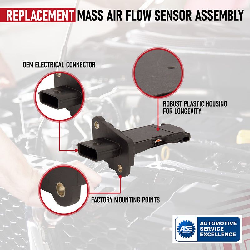 Mass Air Flow Sensor Assembly - Compatible with Infiniti & Nissan Vehicles - 2012-2017 - M35h, Q50, Q70, QX60, Altima, Sentra, Pathfinder - 1.8L, 2.5L, 3.5L - Replaces 22680-1MG0A, 226801MG0A, MAF0102