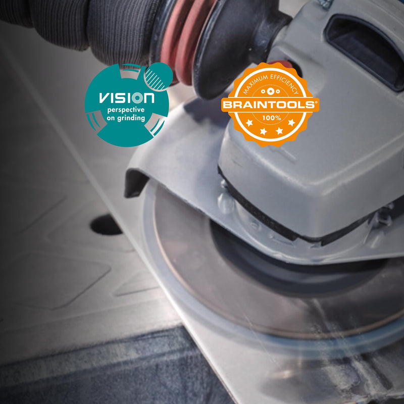 Rhodius Vision Pro Flap Disc, 125 mm, K60, Pack of 10, Proline | Made in Germany, transparent when turning, clear view of the workpiece, for metal, stainless steel & steel, for angle grinders 2-Ø 125 mm