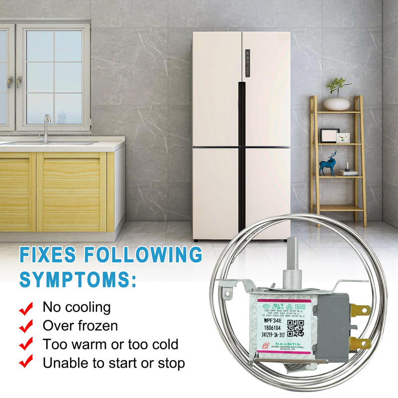 [Australia - AusPower] - WPF-34E Refrigerator Thermostat Compatible with Hisense – Universal Temperature Control for Freezers, 2-Pins Sensor Probe 