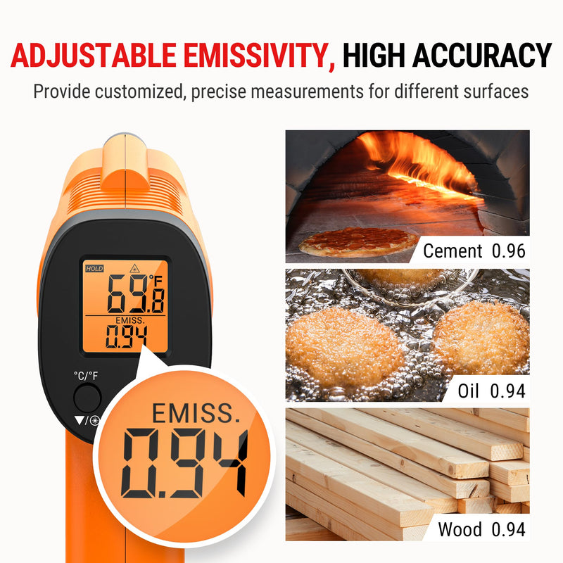 [Australia - AusPower] - ThermoPro TP30 Infrared Thermometer Gun, Laser Thermometer for Cooking, Plus Instant Read Meat Thermometer Digital - TempPro ±0.9°F Pro-acurite Waterproof Food Thermometer for Cooking 