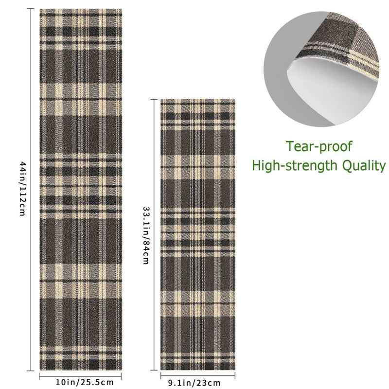Qilmy Brown Buffalo Plaid Skateboard Grip Tape, Bubble-Free Waterproof Non-Slip Longboard Griptape for Skateboard Rollerboard Scooter, 33 x 9 Inch 33.1x9.1 Inch