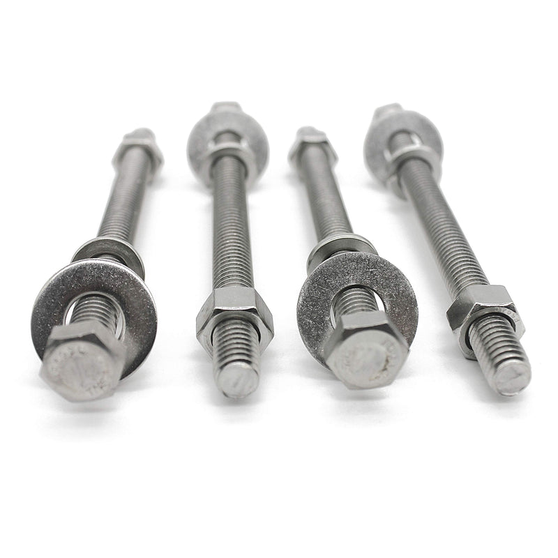 [Australia - AusPower] - (5 Sets) 5/16-18x5" Stainless Steel Hex Head Screws Bolts, Nuts, Flat & Lock Washers, 18-8 (304) S/S, Fully Threaded by Bolt Fullerkreg (5 Sets) 5/16x5" 