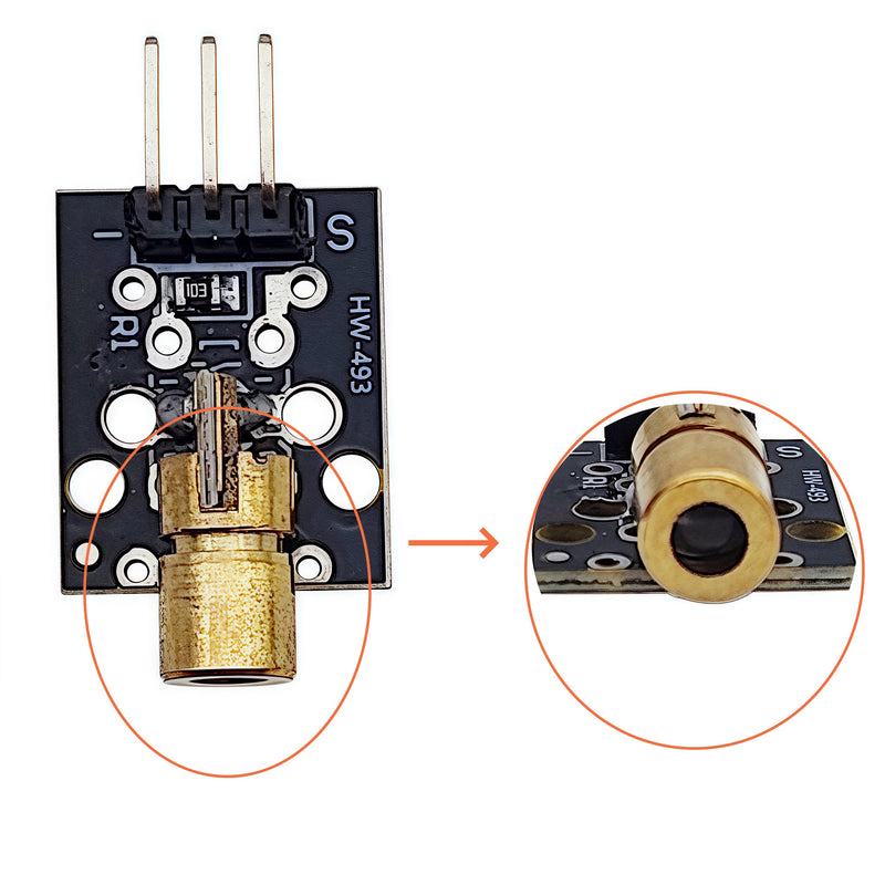 [Australia - AusPower] - 10PCS 3 Pins KY-008 650nm Dot Diode Copper Head Laser Sensor Transmitter Module Red 5V Compatible with Arduino 