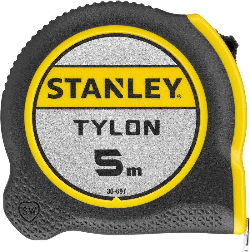 Stanley Tylon Tape Measure, 0-30-697 | 19mm Tape Measure Durable Coating Comfort Grip Accuracy Class II Slide Lock Function 5m Single