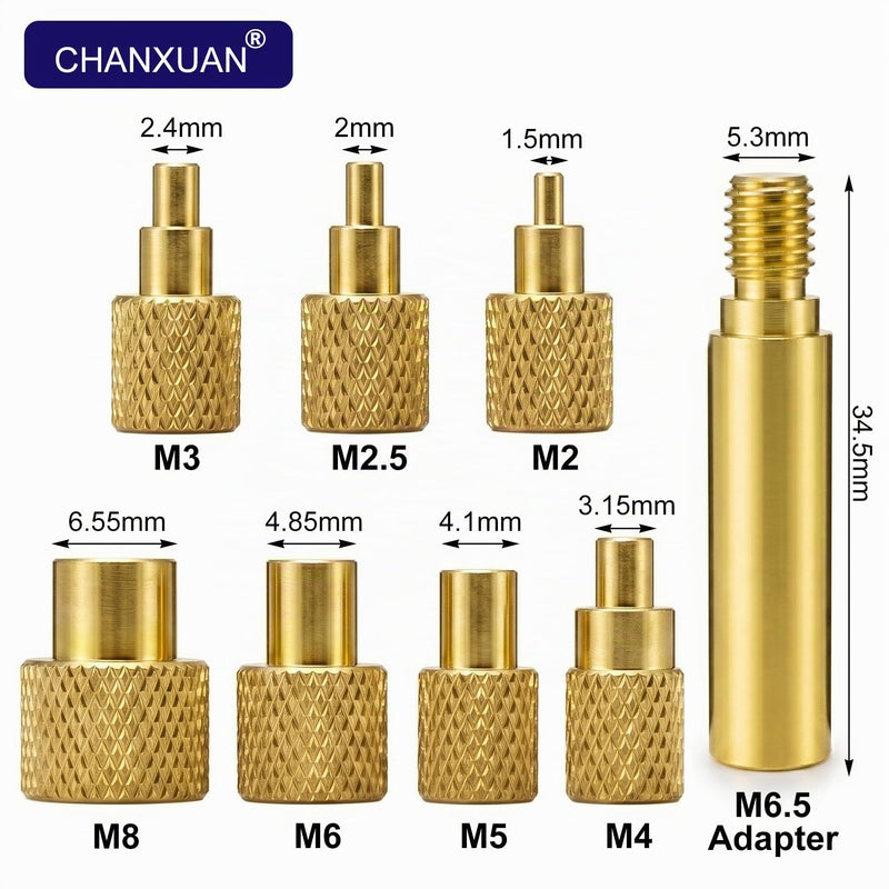 7 x Soldering Tips + 1 x Soldering Iron Adapter, Soldering Iron Tips Melting Aid Set | For Ruthex thread inserts 900M/T18 melting thread M2/M2.5/M3/M4/M5/M6/M8