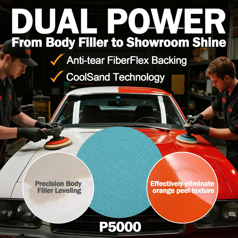 6" P5000 Foam Discs for Final Surface Refinement Before Polishing | Refines P3000 Marks Uniform Surface Finish Dry & Wet Sanding Foam-Backed Control Reduced Polishing Effort P5000-15Pcs