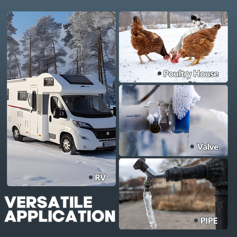 29.5FT(3FT~200FT) Heat Tape for Water Pipes, -40°F Deicing Heating Cable, Freeze Protected Water Pipe Heating Cable, Heated Water Hose, Plumbing Fixtures, 120V 5W/ft Plumbing Fixtures 29.5FT Black