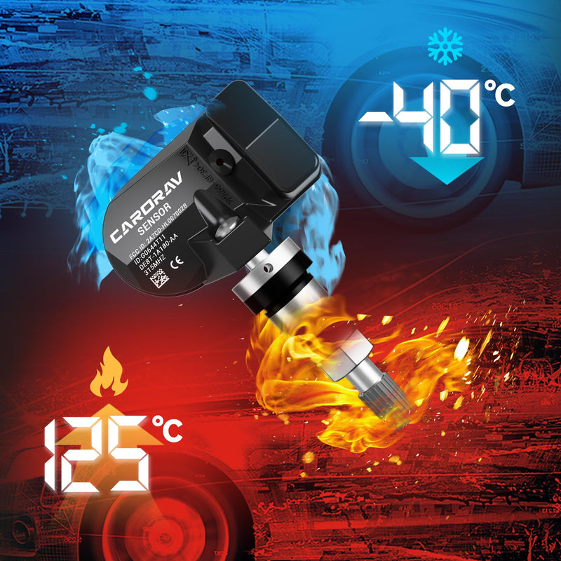 Pre-programmed TPMS Sensor Tire Pressure Monitoring System Sensor Compatible for Ford Lincoln Models, F150, F250,F350, Mustang, Focus, Flex, Fiesta, Fusion, Ranger, Transit, MKC, MKZ, 4-Pack, 315MHZ 4 PCS