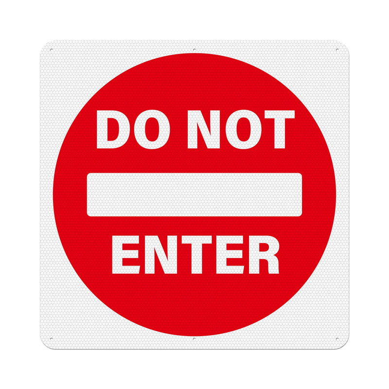 Do Not Enter Sign 24 x 24 Inch Large Reflective Aluminum Street Road Sign Waterproof Fade Resistant Rust Free Warning Safety Signs for Driveways Outdoor Traffic Red