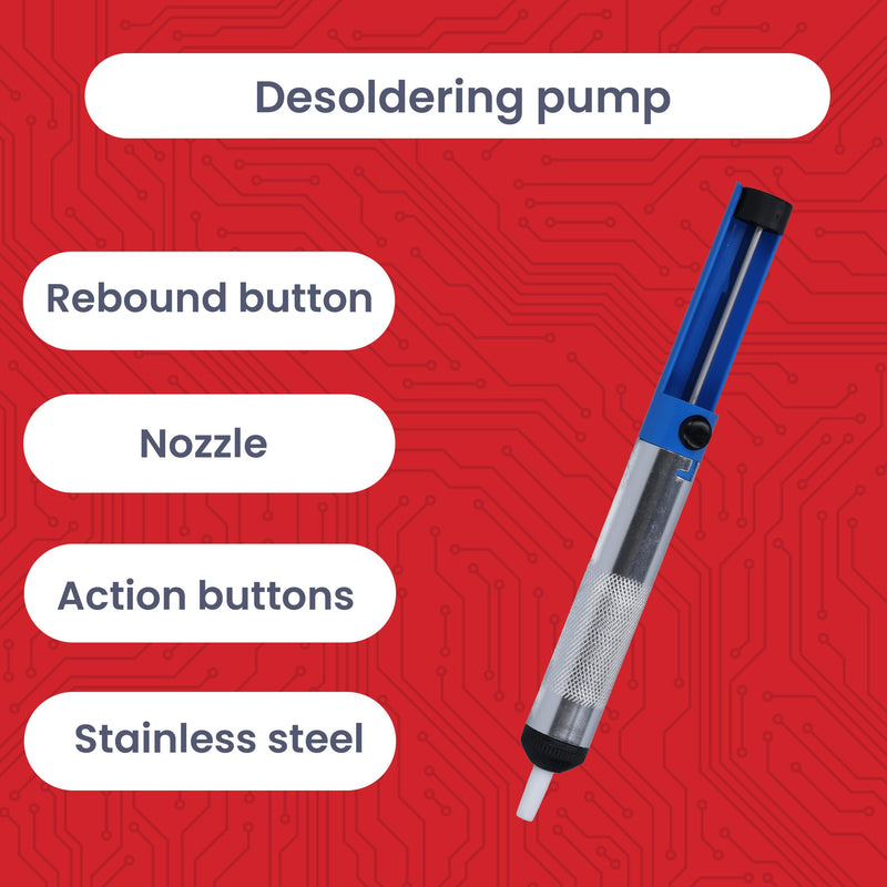 [Australia - AusPower] - AZDelivery Desoldering Pump Soldering Pump Soldering Pump - Solder Remover for Electronics & Circuit Boards - Manual Vacuum Desoldering Tool with Heat Resistant Nozzle - Soldering Accessories for 