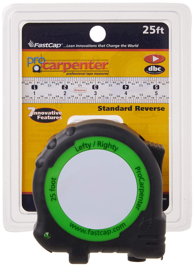 [Australia - AusPower] - FastCap PSSR25 25 Foot Lefty/Righty Measuring Tape , Black & Fastcap PMS-12 12-Foot Metric/Standard Measuring Tape 