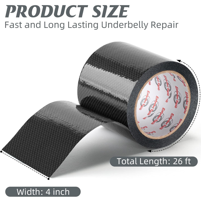 RV Underbelly Tape RV Underbelly Repair Material 4" x 26', Waterproof Flex Belly Tape with Permanent Sealing Adhesive for Mobile Home, Trailer, Camper(Black, 4 Inch x 26 Feet) 4'' x 26'