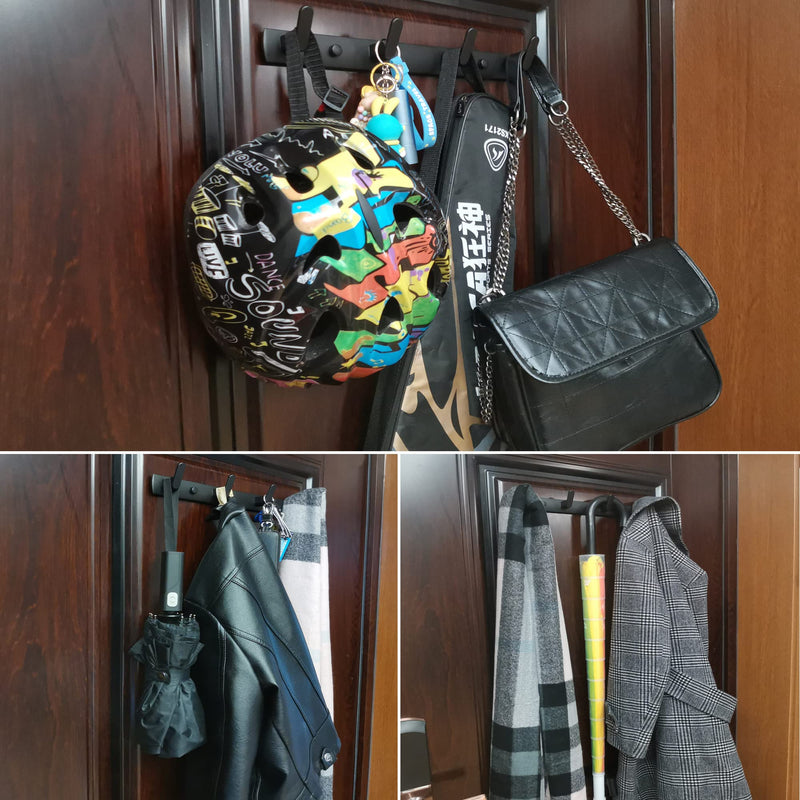 [Australia - AusPower] - ULIBERMAGNET Magnetic Hooks,Heavy Duty Coat Magnetic Rack,Strong Rubber Magnetic Hanger for Refrigerator,Metal Cabinet,Hanging Coat, Towel, Bag, Backpack(Matte Black/4 Hooks) Black Magnetic Rack with 4 Hooks 