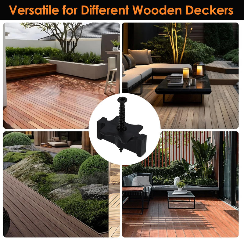 [Australia - AusPower] - 100 Pack Hidden Deck Fasteners Composite Deck Fasteners Pre-Assembled with Torx Head Screws in Storage Box 