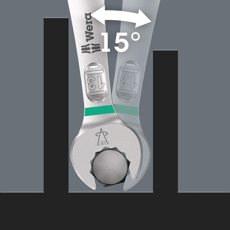 Wera - 05020314001 - Double open-ended wrench set, 6005 Joker 4 Set 1 Double open-ended wrench set, 4 pieces 4 pièces