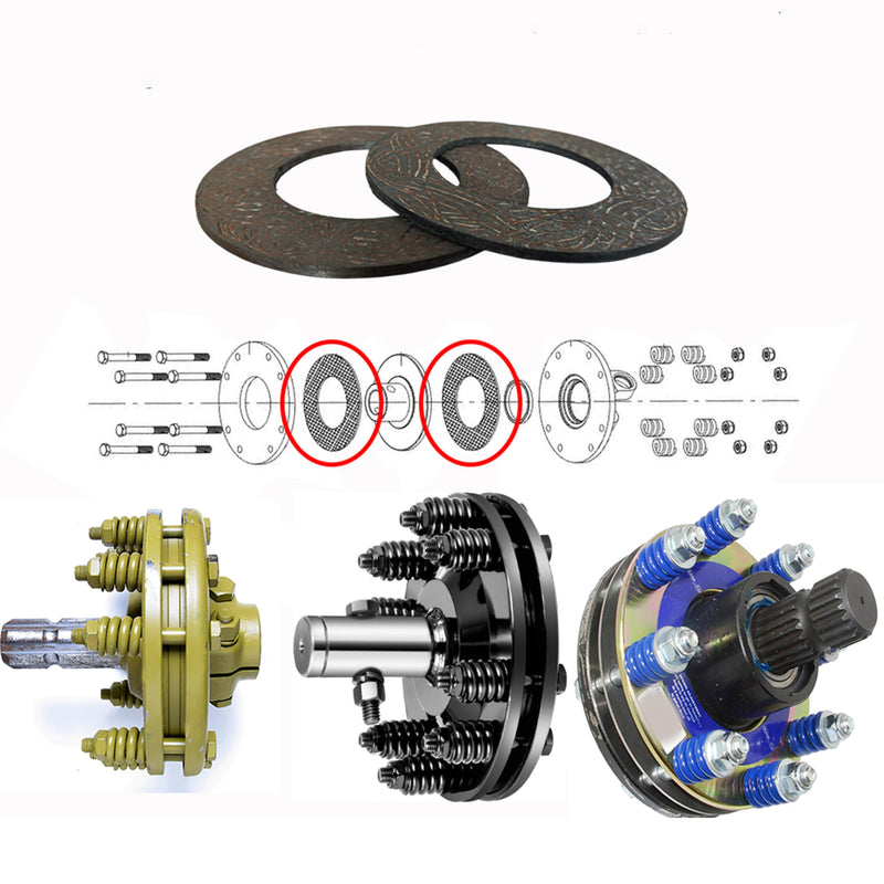 [Australia - AusPower] - PTO FD0 Slip Clutch Friction Disc SW04542 1804000 00786713 7001236 50047588 fits John Deere Eurocardan Comer Clutch FD0 Alamo/Rhino Bush Hog Bobcat （2pack） 