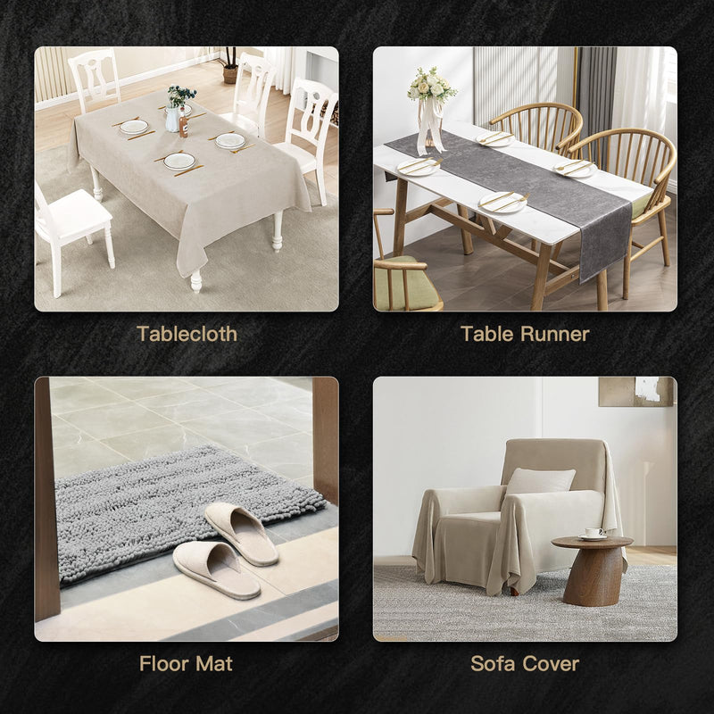 BALCONY & FALCON Tablecloth Anti-Slip Sticker Double Sided Mounting Tape for Table Cloths Mats Carpets Sofa Covers (1.9x1.9 inch) 4PC Anti-slip Sticker 4pc 1.9" x 1.9" (Square)