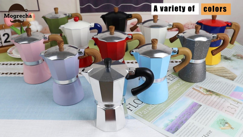 Aluminum 3 Cup 150ml Moka Pot Express Coffee Maker Stovetop Grey