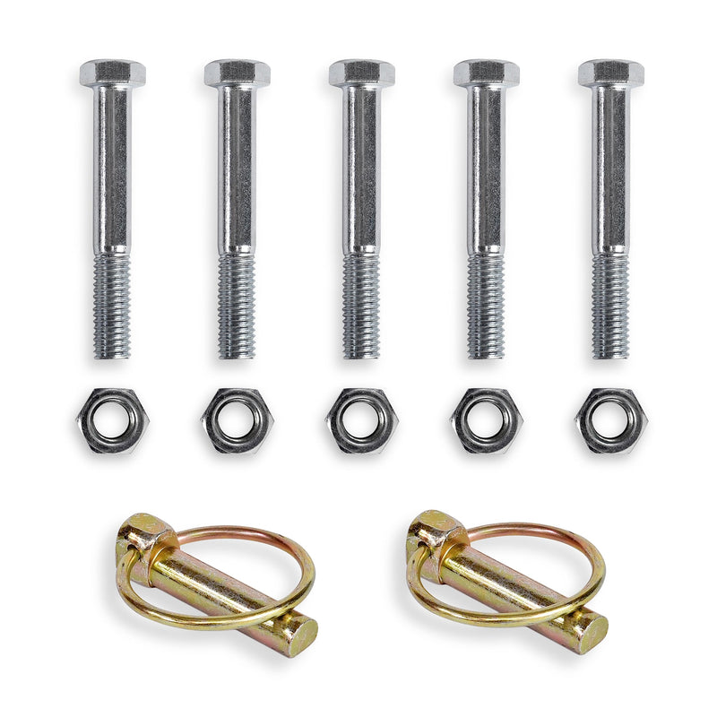 [Australia - AusPower] - Grade 2 Shear Bolts ½” x 3-½” with ½” Nylock Nuts: 5 Pack for Rotary Cutters: Includes 2 Bonus Linch Pins 7/16" x 1-3/4" 