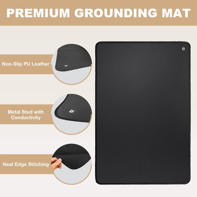 [Australia - AusPower] - Grounding Mat Copper Grounding Rod Kit, Includes 40ft &15ft Grounding Cord for Better Sleep Wellness Balance 