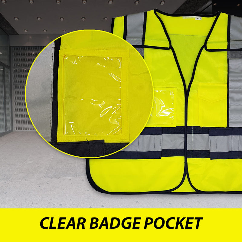 VIEWBRITE Reflective (Class 2) Sheriff Vest Lime Green - 5 Point Breakaway High Visibility Yellow Sheriff Safety Vest Medium-Large