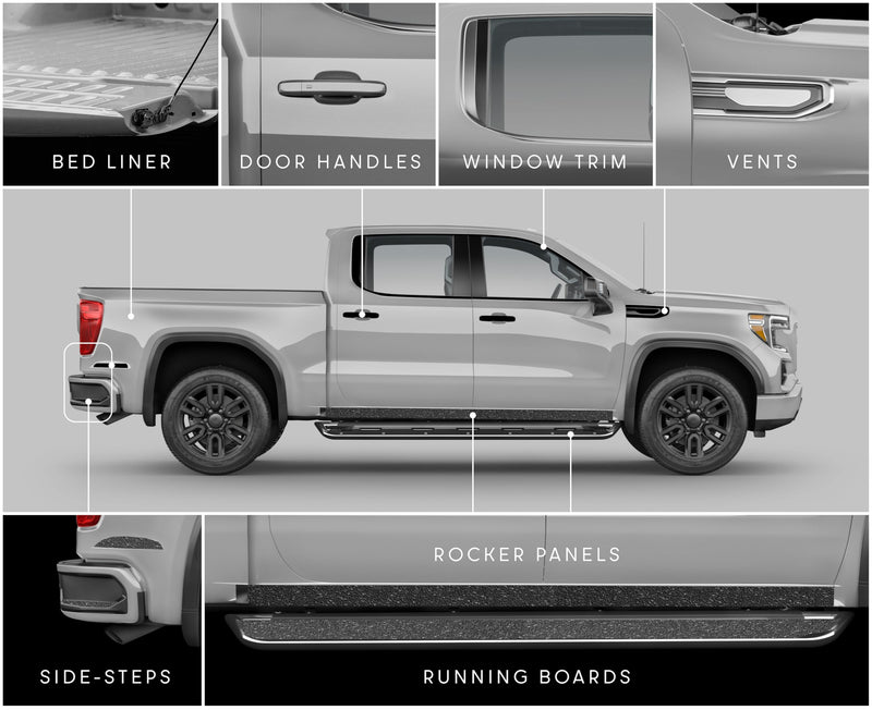 VViViD Black Indestructible Universal Rocker Panel Guard, 3" x 20ft - Truck Exterior Protection Film Kit for Rocker Panels Against Road Debris and Damage