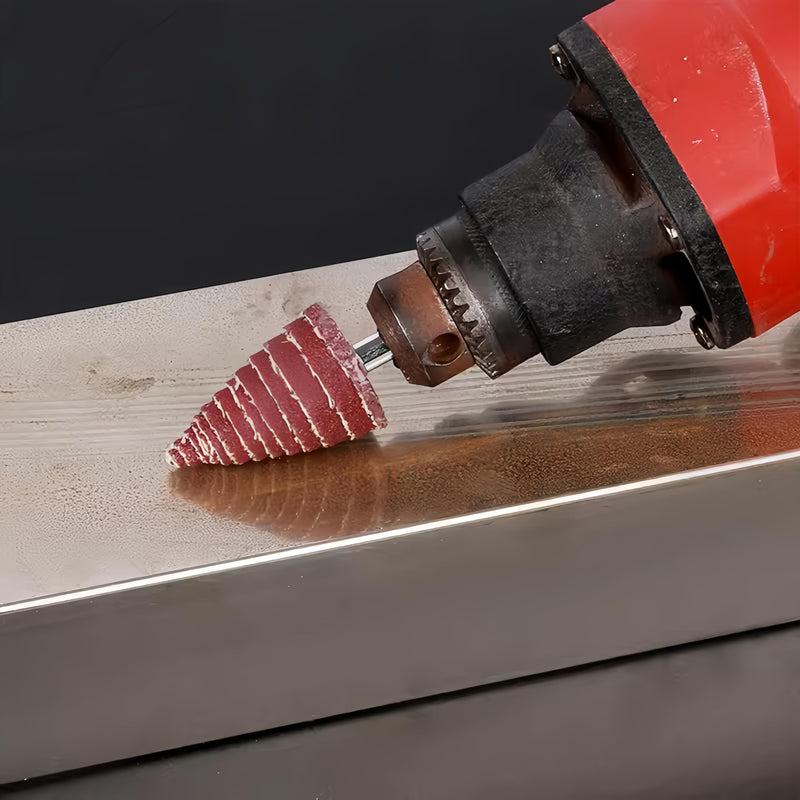 [Australia - AusPower] - 6mm x 16mm Cone Shape Abrasive Sandpaper Cone Shape Abrasive Sander, 80 Grit 1/4" Shank, 20Pcs 6mm x 16mm Cone 