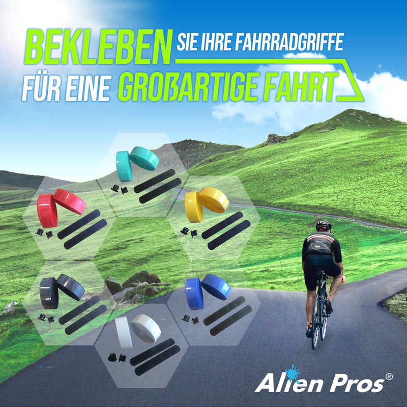 ALIEN PROS Bike Handlebar Tape EVA (Set of 2) Black - Enhance Your Bike Grip with These Bicycle Handle bar Tape - Wrap Your Bike for an Awesome Comfortable Ride (Set of 2, Black) Black - Set of 2