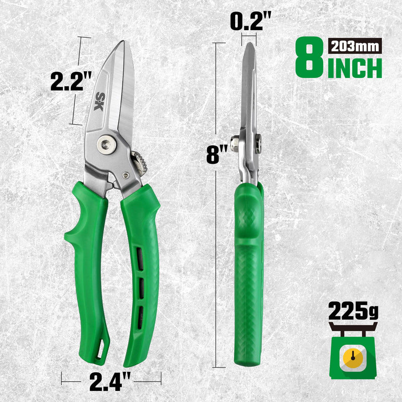 [Australia - AusPower] - SK 8" Heavy Duty Scissors, All Purpose Shears, Drop Forged CR-V Blades with Safety Lock, Comfortable Grips 8 Inch 