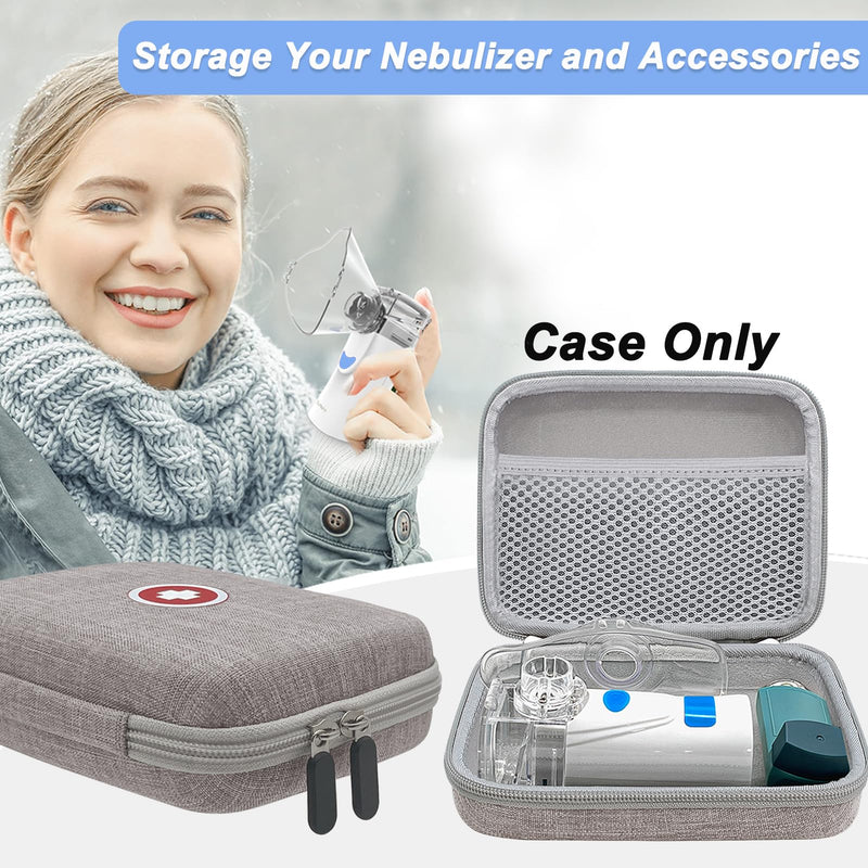 Klawdsky Carrying Case for Portable Nebulizer, Travel Medical Bag, Hard Emergency Medical Bag for Inhaler Spacer Case for Adults(Bag Only)