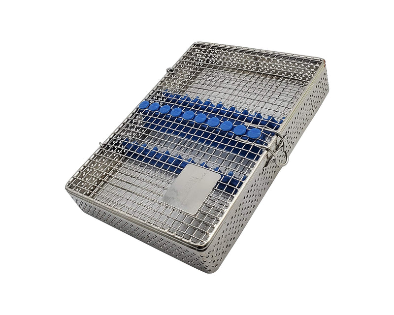 [Australia - AusPower] - Mesh Cassette Tray Box for Thick Instruments Tubes handpieces Dental Instruments Labs Organizer Autoclave Sterilization for 10 Instruments 