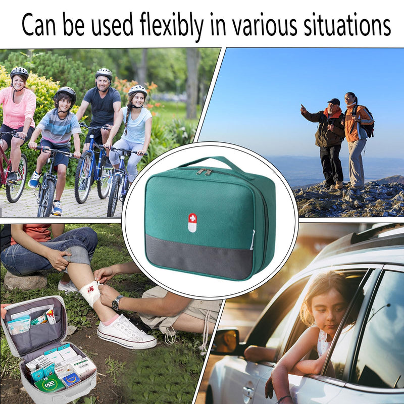 [Australia - AusPower] - Seasboes Pack of 2 Medicine Bag, First Aid, Large Capacity Emergency Bag, Portable Travel Pharmacy Medicine Bag, Medicine Box, Waterproof Medicine Storage Bag for Home, Travel, Office Green 