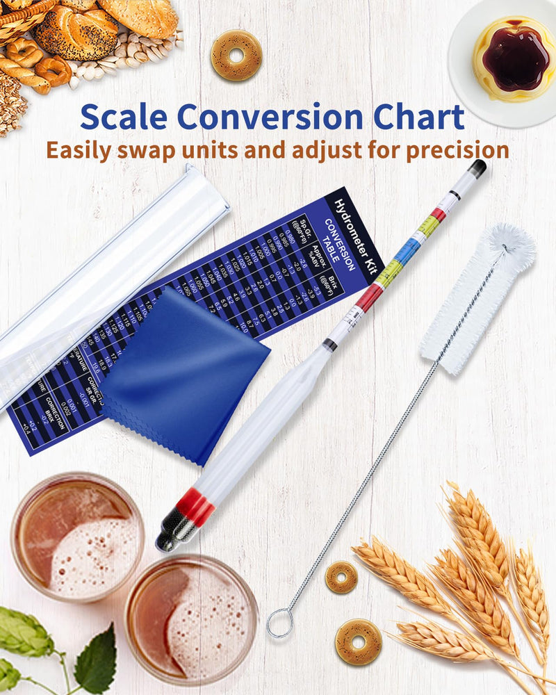 [Australia - AusPower] - CIMALAB Triple Scale Hydrometer, Plastic Specific Gravity Hydrometer for Wine Making, Beer & Kombucha, Mead Making Kit, Brix, ABV Tester, Hydrometer Alcohol Tester for Wine Making Supplies + Test Jar Plastic triple scale hydrometer kit with test jar 