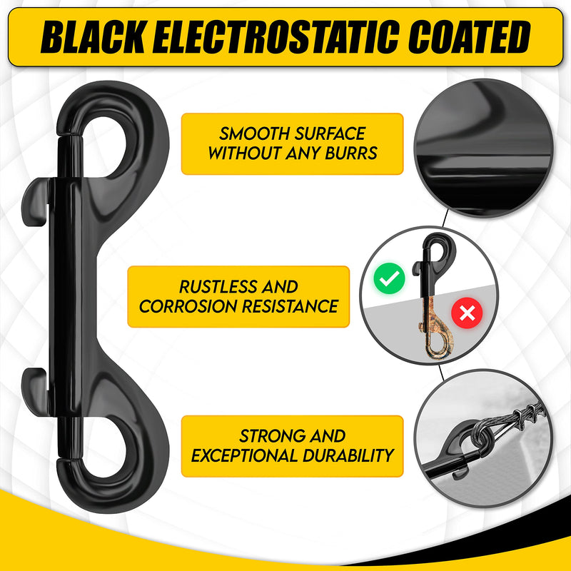 [Australia - AusPower] - [EXTRA DURABLE] 4.7 Double Ended Bolt Snaps Hooks 220LBS Weight Capacity, Heavy-Duty & Rust-Resistant Zinc Alloy Double Sided Clips, Best for Dog Leashes, Awnings, Sports Equipment, Boating (2 Pack) 