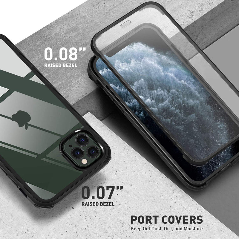 [Australia - AusPower] - UBUNU Case for iPhone 12 Pro Max [6.7 inch], New Upgraded Dual Layer Full Body Protective Clear Phone Case with Built-in Screen Protector, Black 