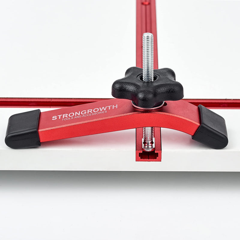 [Australia - AusPower] - T track Hold Down Clamps - Double Cut Profile Universal T-Track Clamps, 6-3/8"L x 1-1/4"W - Woodworking and Clamps - Fine Sandblast Anodized - Red Color-2PK T-Track Clamps 2pk 