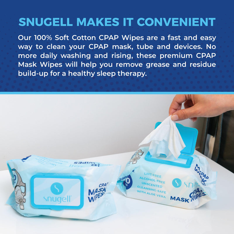 [Australia - AusPower] - Jumbo Pack CPAP Mask Wipes by Snugell (1-Pack with 150 Wipes/pack) - Unscented - Perfect for Travel - for Cleaning CPAP Mask and Devices - Unscented - Skin Safe with Aloe Vera - Lint & Alcohol Free 1 